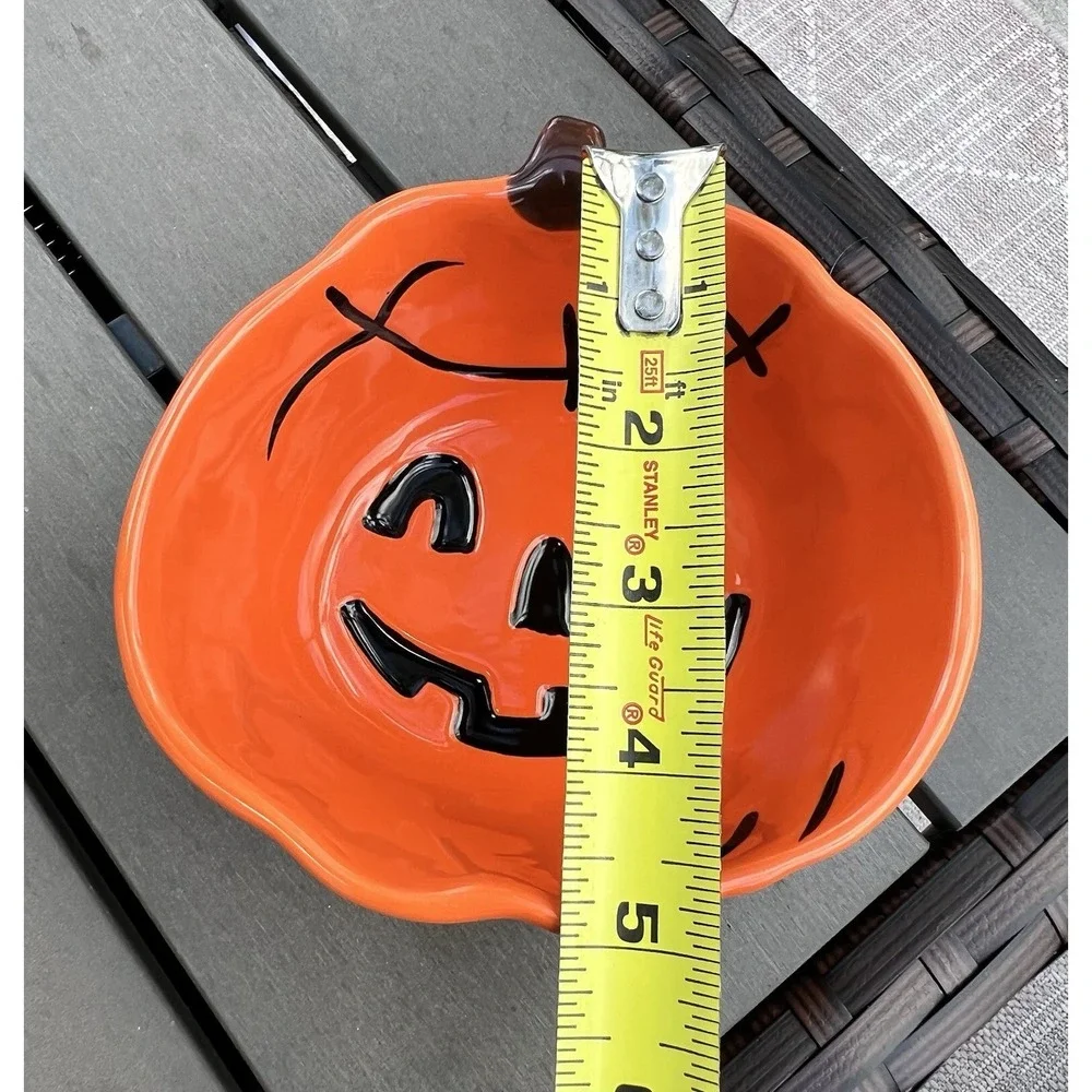 Pottery Barn Vintage Halloween Candy Dish Small Serving Bowl Pumpkin Snack 5.5